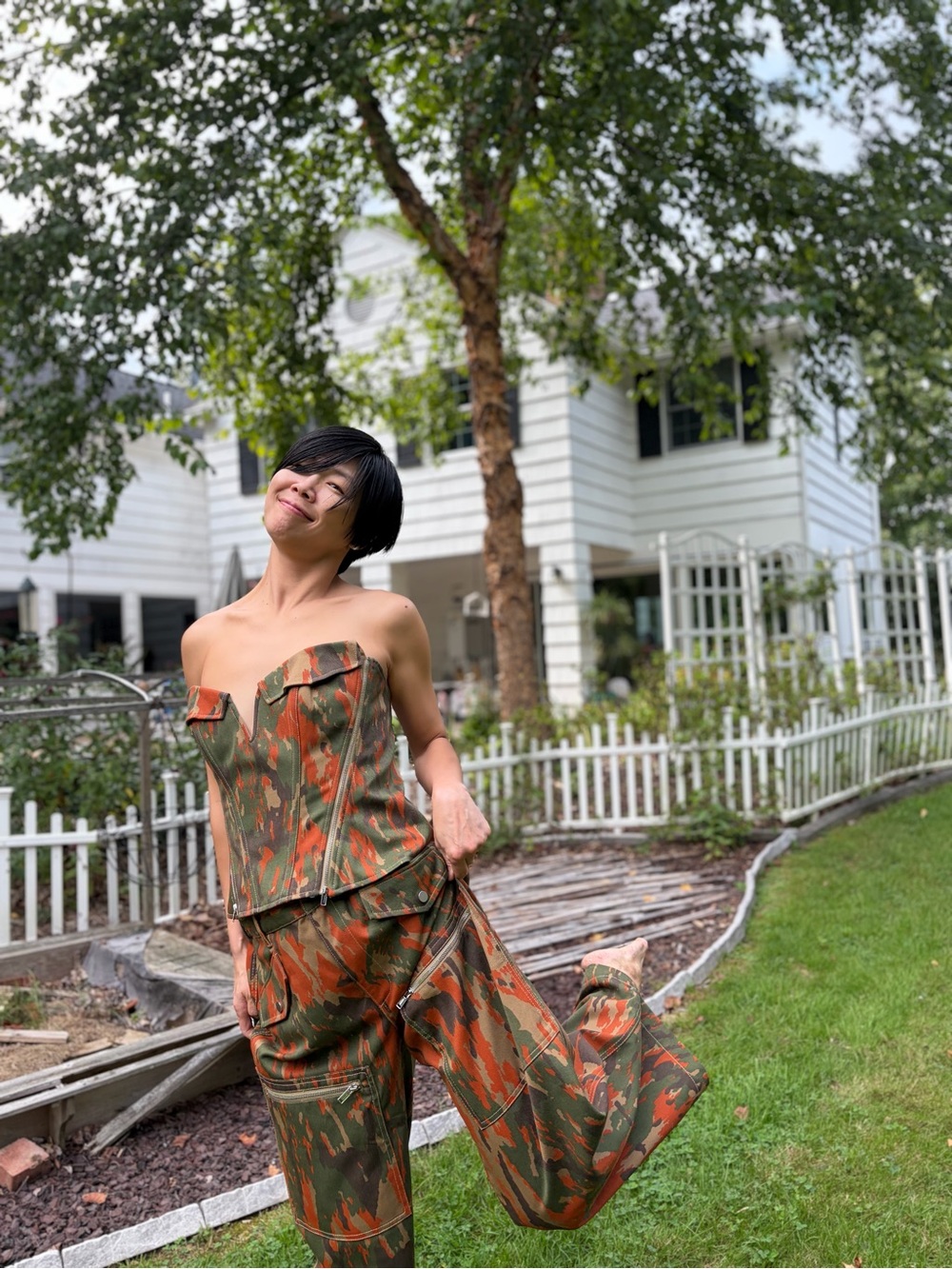 NWOT Dion Lee Camo Print Corset Top and Pants Set, Size US 6 - Picture 2 of 6
